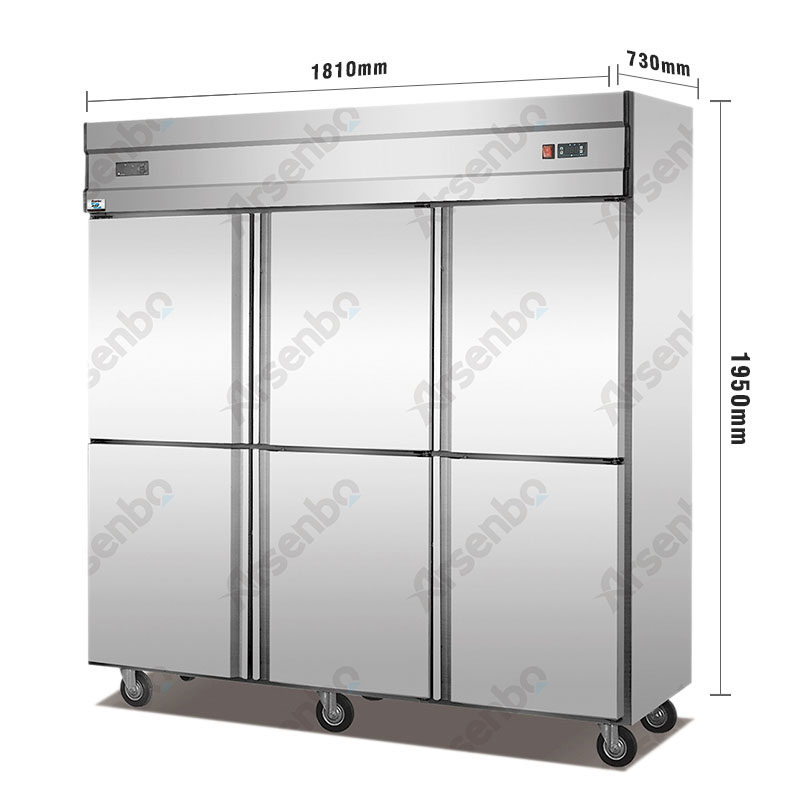 Eco-friendly Upright commercial kitchen refrigerator and freezer air cycle cooling