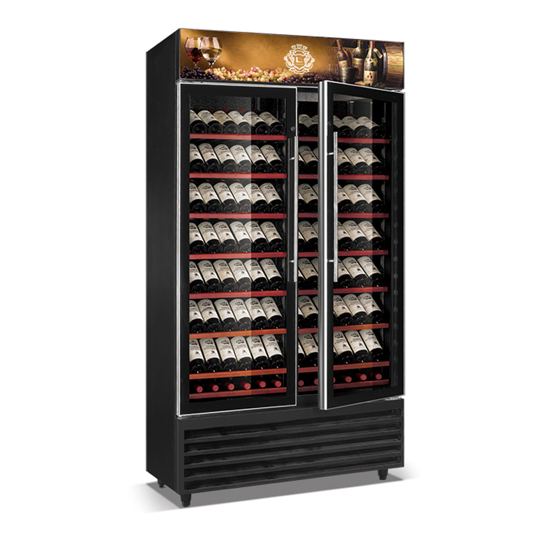 Crown series high efficient compressor wine cooler 2 doors 175W/360W direct cooling wine cooler