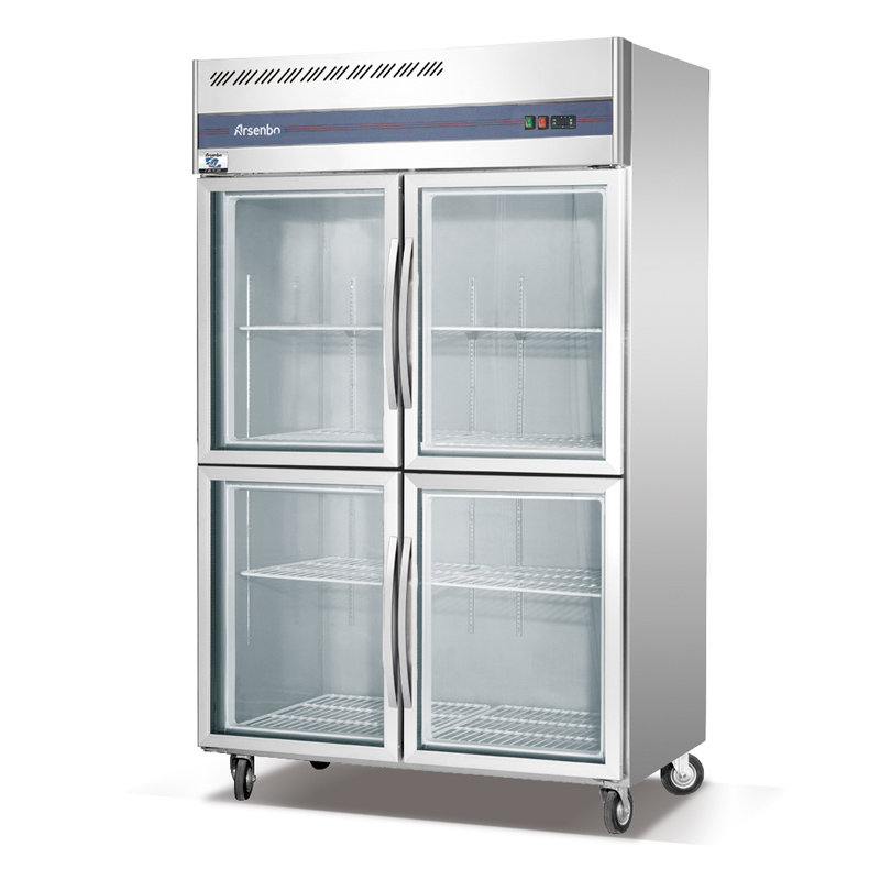 GNT upright full stainless steel showcase display fridge