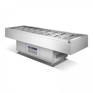 Unique designed sandwich fridge soundless fast cooling air cycle cooling worktable